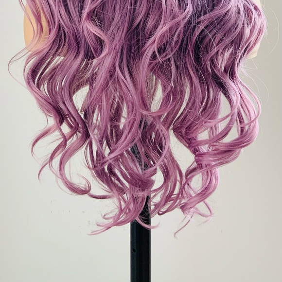 Versatile Plum Color 4x4 Lace Front Heat Safe Synthetic Wig - Picture 9 of 15